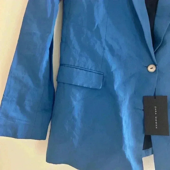 Zara NWT Blue Women’s Blazer - Picture 6 of 9